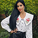 Fashionable embroidered blouse with a large collar ' Antique rose», Blouses, Vinnitsa,  Фото №1