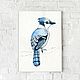 Watercolor Blue Jay, Pictures, Rostov-on-Don,  Фото №1