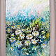Oil painting ' White dancing daisies '. Pictures. Picture&miniature lacquer painting. My Livemaster. Фото №4