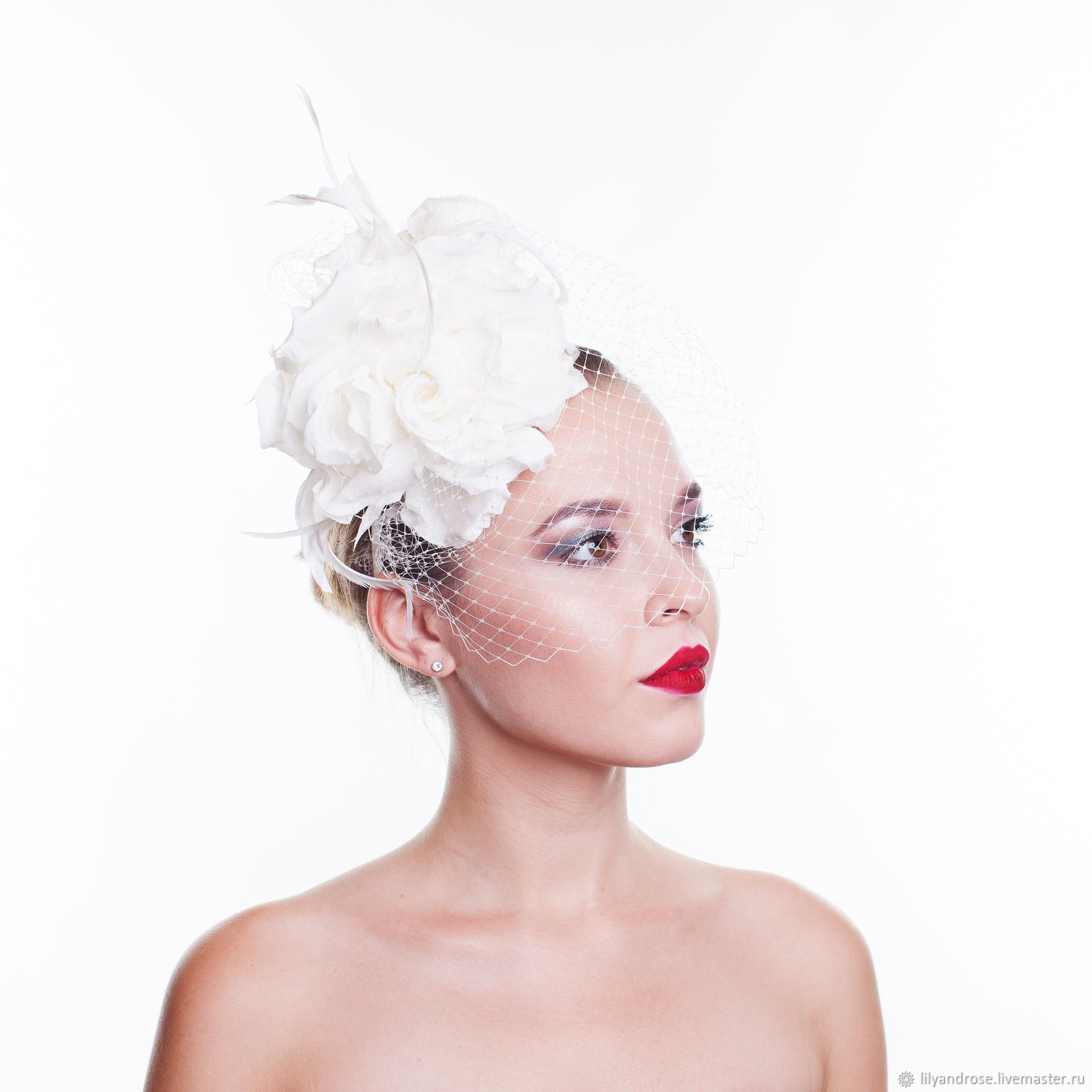 Шляпка свадебная с вуалью в интернет-магазине Ярмарка Мастеров по цене ...