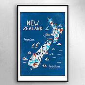 Плакат "Новая Зеландия. Северный Остров" А3