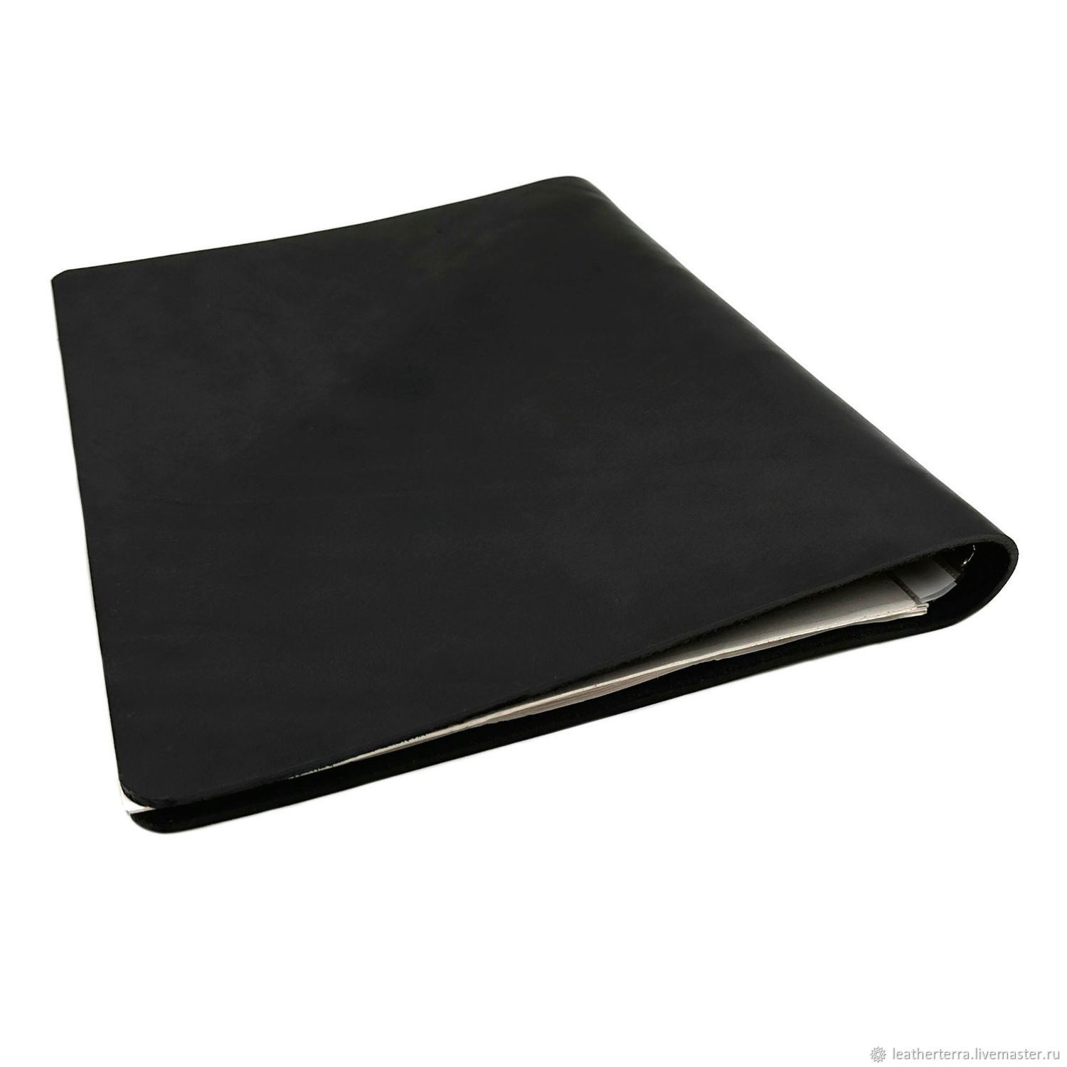 Кожаная папка на кольцах, формат А4. Черная купить в интернет-магазине ...
