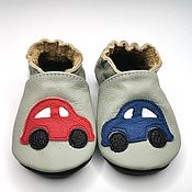 Одежда детская handmade. Livemaster - original item Gray baby shoes, Cars baby shoes, Leather Baby Shoes,Ebooba. Handmade.