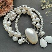 Украшения handmade. Livemaster - original item Bracelet Clover. natural pearls and mother of pearl. Handmade.