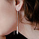 Order Earrings 'Sticks' silver, white pearl Biwa. stepan-klimov. Livemaster. . Thread earring Фото №3