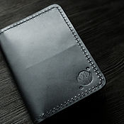 Сумки и аксессуары handmade. Livemaster - original item Leather cover for documents (passport) black. Handmade.