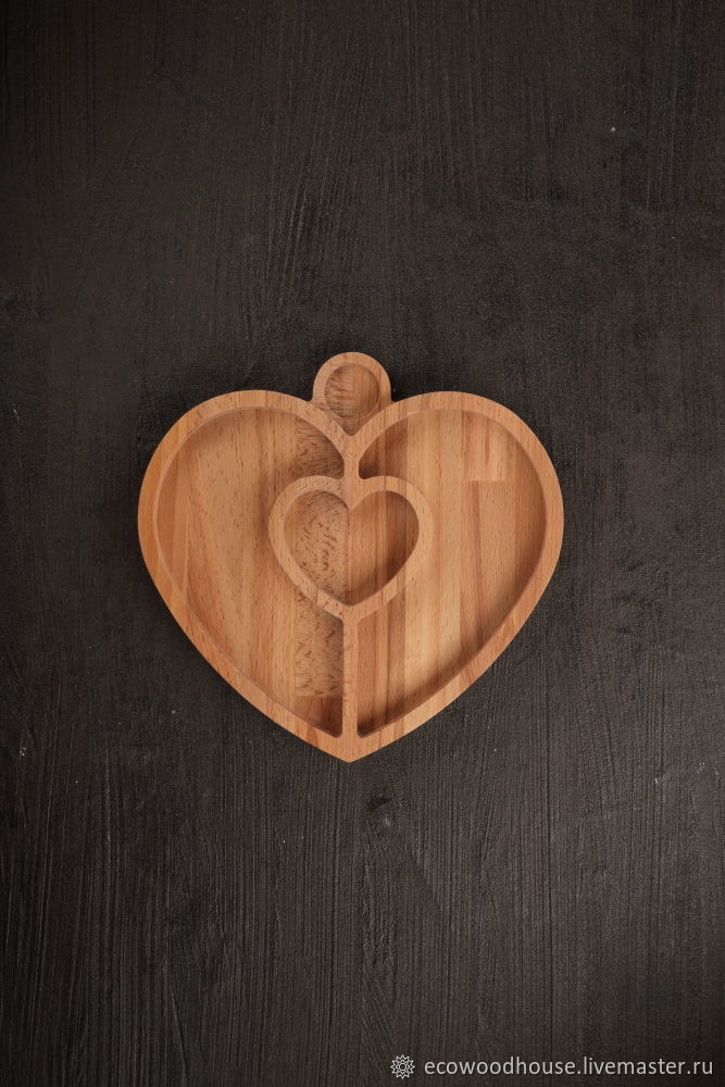 Менажница из дерева,менажница сердце,подарок девушке,романтика подарок ...