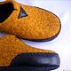 Men's felted sneakers with leather trim. Slippers. Zhanna. My Livemaster. Фото №4