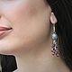 Garnet Brush Earrings with Silver and Garnet Pendants VA0003, Tassel earrings, Yerevan,  Фото №1