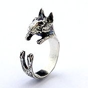 Серебряный кабан, кольцо из серебра 925 пробы, серия животные