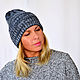Women's, men's, unisex Pumpkin hat with lapel grey melange. Caps. Natalie Wool -Art. Online shopping on My Livemaster.  Фото №2