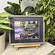 Painting embroidered with a cross A house by the water, Pictures, Chelyabinsk,  Фото №1