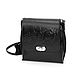  Women's black leather handbag over Edith's shoulder, Crossbody bag, St. Petersburg,  Фото №1