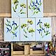 Mini painting with irises without a frame. Small paintings with blue flowers. Pictures. Zabaikalie. My Livemaster. Фото №6