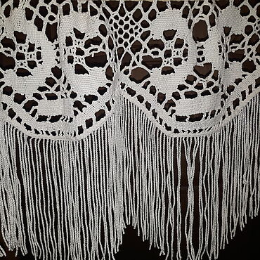 Материалы для творчества ручной работы. Ярмарка Мастеров - ручная работа Отделка для шитья: Ажурная полоска с бахромой. Коклюшки.. Handmade.