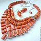 necklace, designer necklace, necklace for every day, necklace, necklace coral, necklace orange coral necklace with orange coral necklace with coral beads, coral beads, orange coral,
