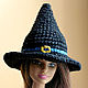 Witch hat for Barbie. Halloween. Pointy hat, Clothes for dolls, Sarapul,  Фото №1