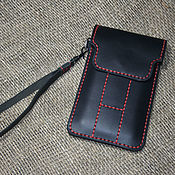 Сумки и аксессуары handmade. Livemaster - original item Leather phone case with a belt strap. Handmade.