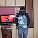 Рюкзак мужской  джинсовый  большой, Мужской рюкзак, Дубна,  Фото №1