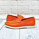 Order Slip-ons made of genuine strusa leather, in orange color. SHOES&BAGS. Livemaster. . Slip-ons Фото №3