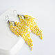 Long yellow beaded earrings with fringe. Earrings. Handmade by Svetlana Sin. Online shopping on My Livemaster.  Фото №2