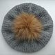 Knitted beret 56-58 cm Alpaca, Berets, Vilnius,  Фото №1