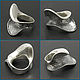 Ring of original shape. Silver with black, Rings, Turin,  Фото №1