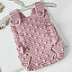 Newborn gift: Knitted bodysuit for girls, pink, 0-3 months, Gift for newborn, Cheboksary,  Фото №1