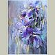 Order Painting flowers pastel Lilac irises (turquoise purple painting). Pastelena. Livemaster. . Pictures Фото №3
