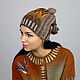 Accessories set Autumn, hat and scarf, sectional wool, jacquard, Caps, Voronezh,  Фото №1