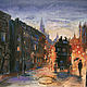 Paintings: London cityscape watercolor pastel NIGHT STAGECOACH, Pictures, Moscow,  Фото №1