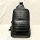 Crossbody bag, made of genuine crocodile leather, in black, Crossbody bag, St. Petersburg,  Фото №1
