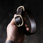 Зоотовары handmade. Livemaster - original item Leather dog collar 30mm — Brown. Handmade.