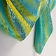 Green-turquoise silk scarf with hand-painted, jacquard. Wraps. ArtBeklov. My Livemaster. Фото №5