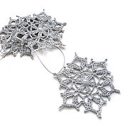 Сувениры и подарки handmade. Livemaster - original item Snowflake 9 cm gray crocheted. Handmade.