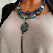 Украшения handmade. Livemaster - original item Necklace made of natural stones in turquoise-blue tones is a stylish decoration. Handmade.