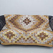 Patchwork quilt. 230 x 230 cm Brown