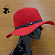 Elegant wide-brimmed hat of felt with a soft brim. Red. Hats1. Mishan (mishan). My Livemaster. Фото №5