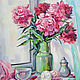 Картина маслом Букет из розовых пионов, Картины, Россошь,  Фото №1