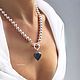 Order Heart necklace Graphite grey stylish togl necklace modern. LovelyStones. Livemaster. . Necklace Фото №3
