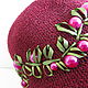 Hat Bordeaux CRANBERRIES BASKET headdress. Hats1. Juliya Laborera. My Livemaster. Фото №5