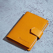 Канцелярские товары handmade. Livemaster - original item Cover for car documents and passport Mustard. Handmade.