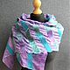 Фиолетово-бирюзовый шарф женский. Подарок женщине, Шарфы, Москва,  Фото №1