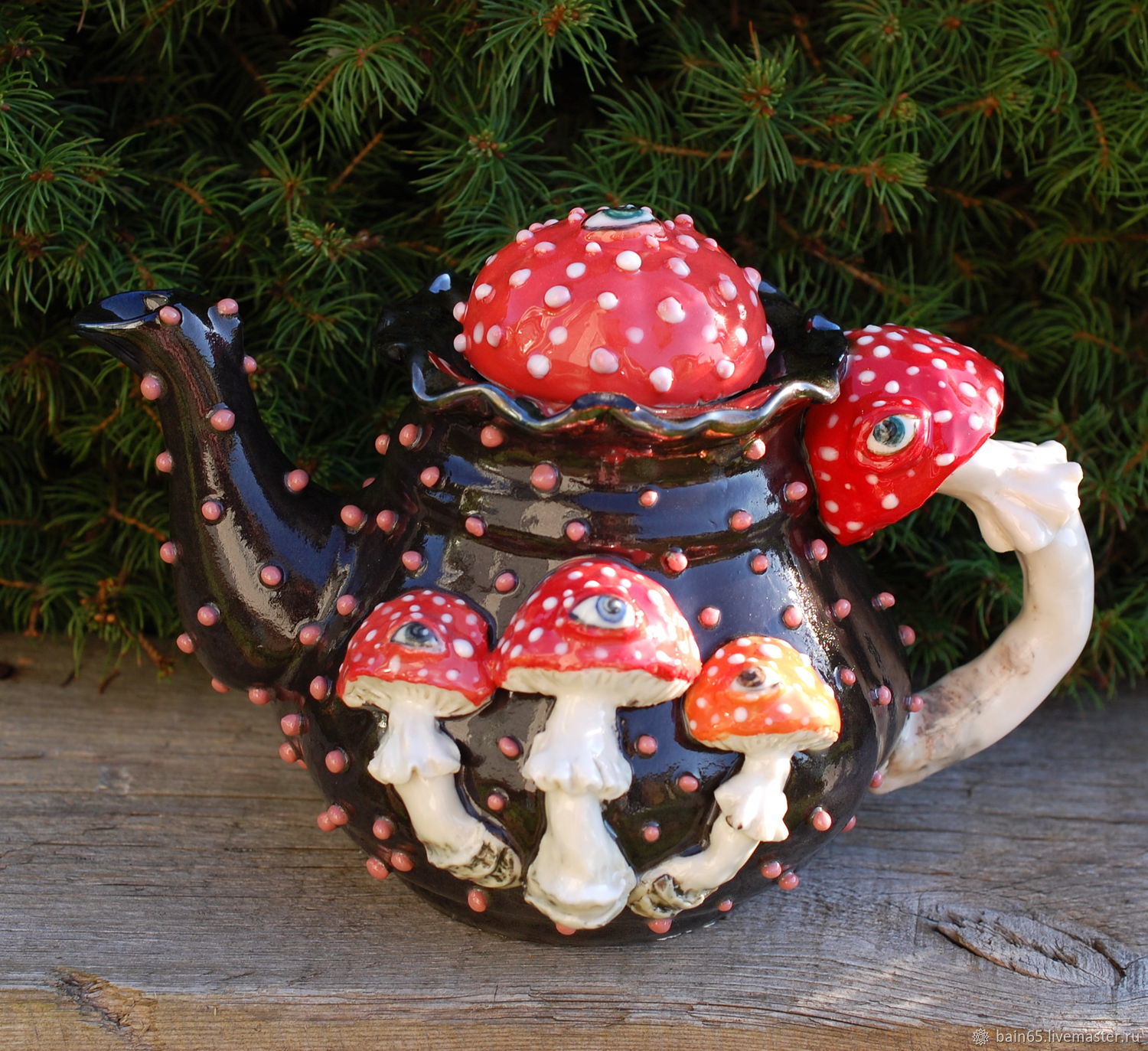 Teapot with decor 'Fabulous fly agaric', Teapots & Kettles, Moscow,  Фото №1