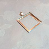 Украшения handmade. Livemaster - original item Frame-pendant for large cabochon square made of 925 sterling silver. Handmade.