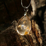 Украшения handmade. Livemaster - original item Aquarium quartz with rutile. Lodolite pendant. Handmade.