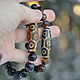 A pair of bracelets with Tibetan Ji beads - for him for her, Braided bracelet, Pereslavl-Zalesskij,  Фото №1
