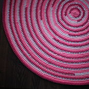 Для дома и интерьера handmade. Livemaster - original item The round knitted rug for the bathroom of the p/e cord Peach. Handmade.