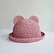 Summer raffia hat for girls. pink Panama, Hats1, Tula,  Фото №1