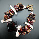 Large garnet bracelet with pearls and pink mother of pearl, Bead bracelet, Voronezh,  Фото №1